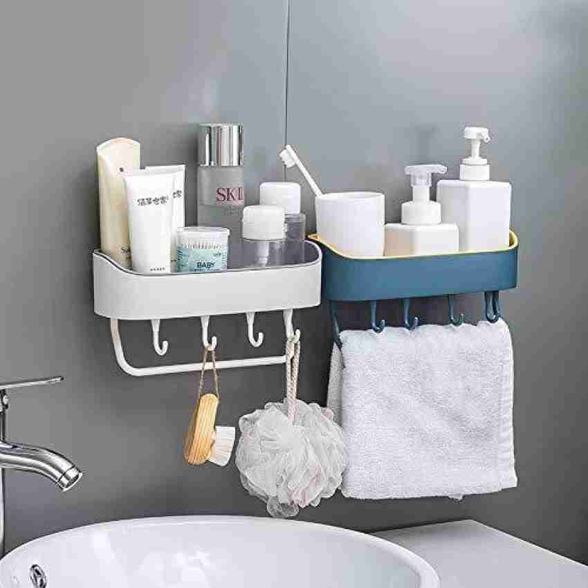 1pc Random Color Adhesive Wall-mounted Shelf Organizer, Bathroom/kitchen  Wall Storage Rack, No Drilling
