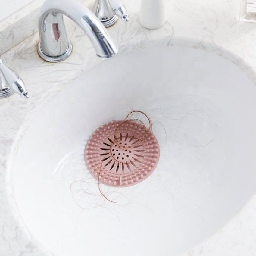Hair Stopper Shower Filter Bath Tub Drain Protector Sink Bathroom White  Silicone