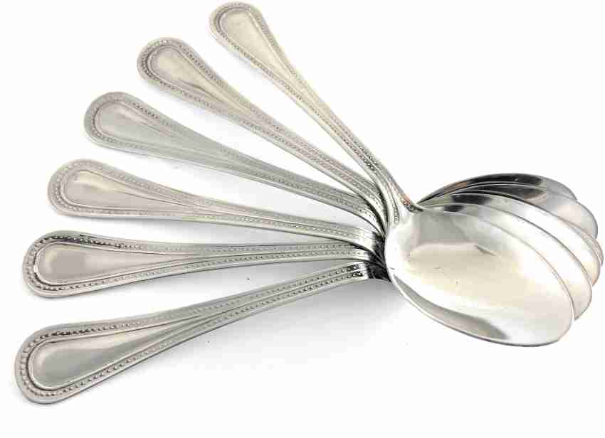 Parage Stainless Steel Dinner/ Table Spoons, Length 16.5 cm, Set of 12,  Silver
