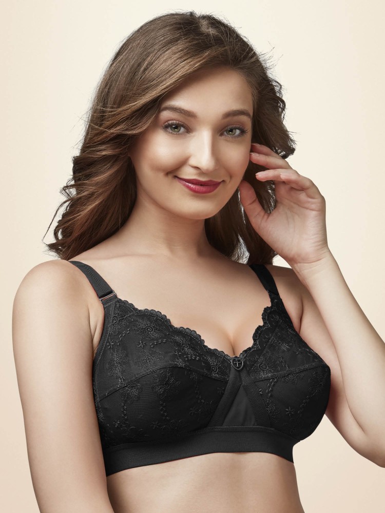 Trylo FRONT OPEN-BLACK-40-F-CUP Women Everyday Non Padded Bra