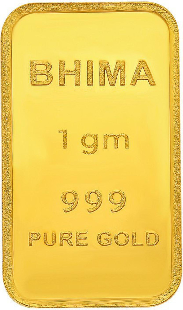 Bhima Jewellers Yellow 24 999 K 1 g Gold Bar Price in India Buy Bhima Jewellers Yellow 24 999 K 1 g Gold Bar Online at Best Prices in India Flipkart