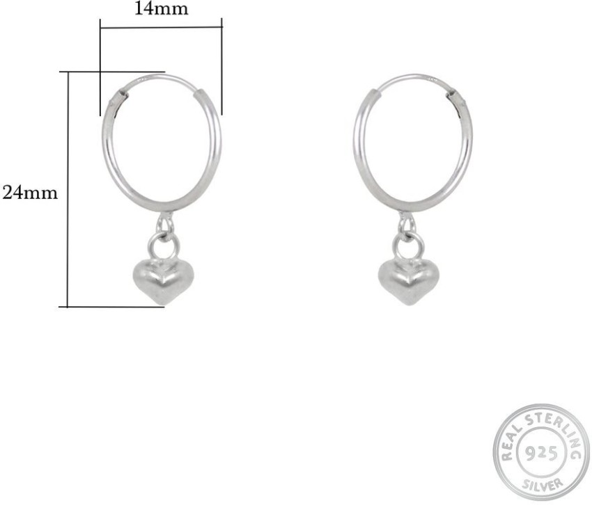 Discover 78+ heart hoop earrings sterling silver