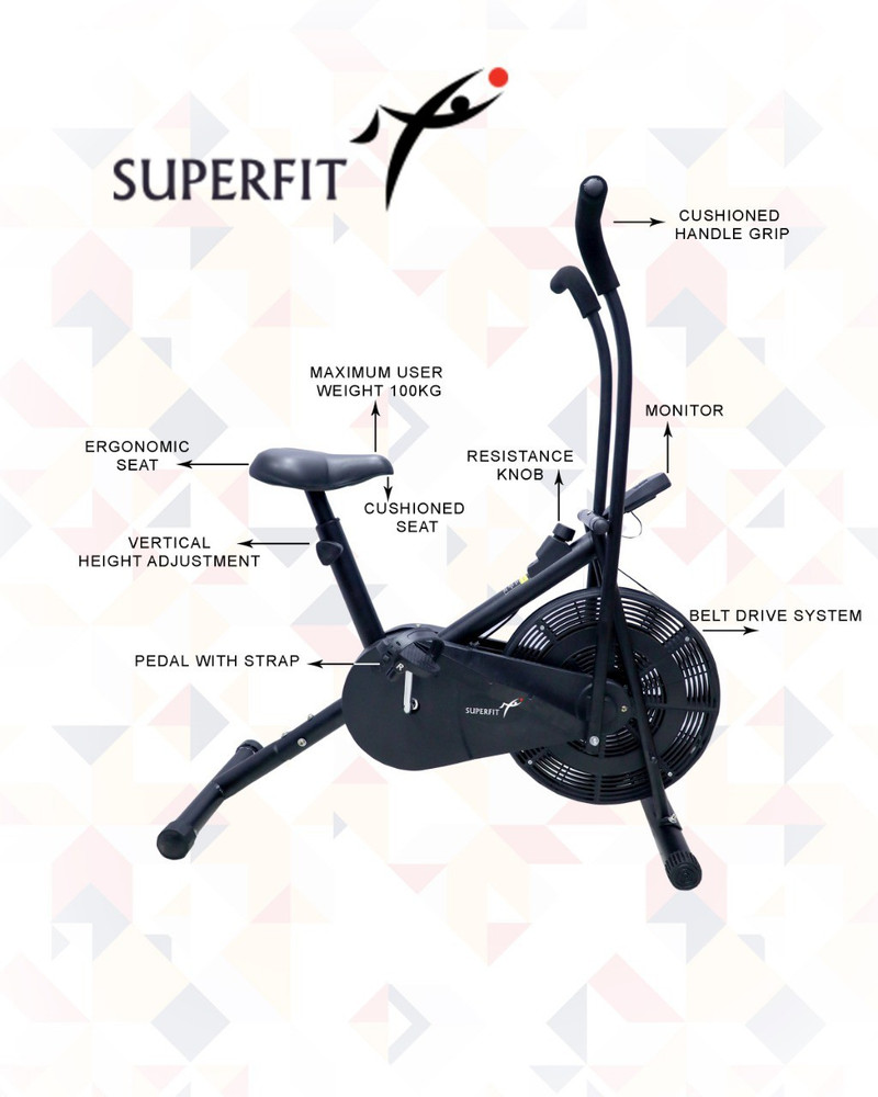 SUPERFIT AIRBIKE AB7099 Exercise Cycle for home gym with Moving