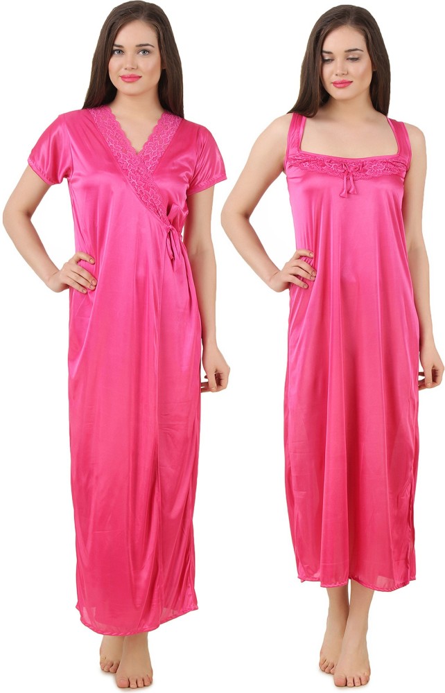 fasense Women Nighty with Robe Buy Wine fasense Women Nighty with Robe Online at Best Prices in India Flipkart