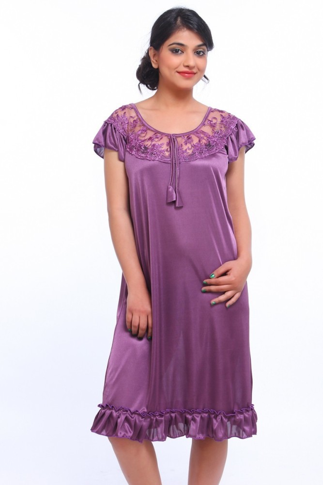 Buy Purple Nightshirts&Nighties for Women by FASENSE Online