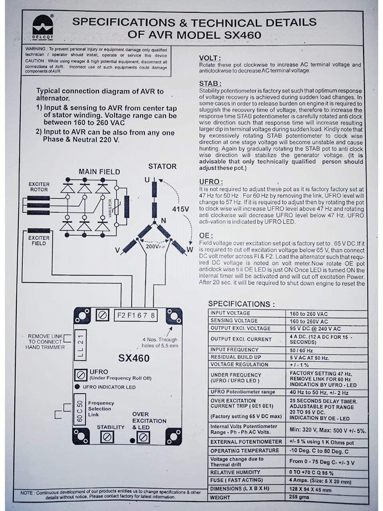 Avr sx460 top