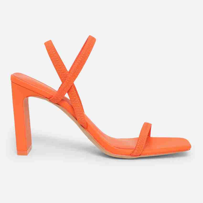 Orange discount strappy shoes