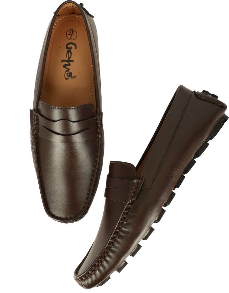 Synthetic leather online loafers