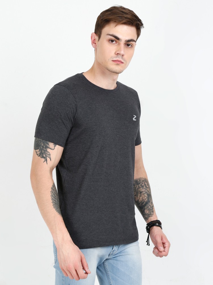 Z BLACK Z Solid Men Round Neck Grey T Shirt Buy Z BLACK Z Solid