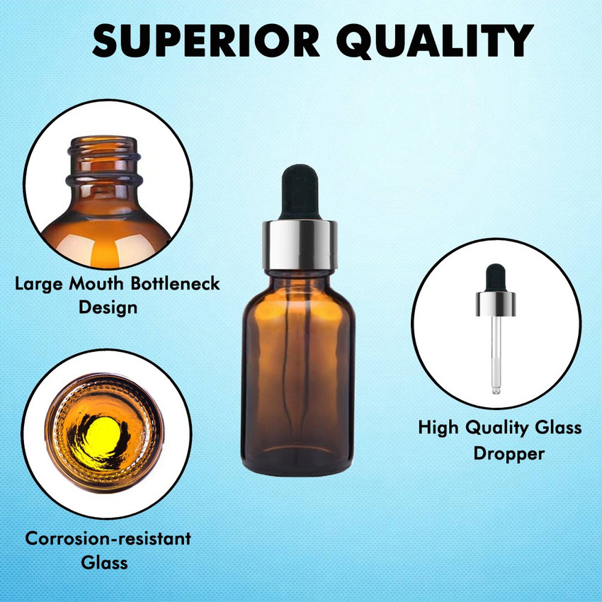 FUTURA MARKET Amber Glass Dropper Bottle for Essential Oil DIY