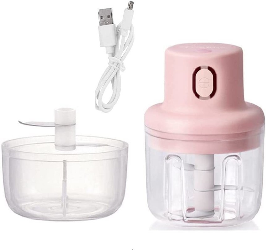 Electric Mini Garlic Chopper Small Wireless Food Processor Portable Mini Garlic Choppers Blender Mincer Waterproof USB Charging for Ginger Onion