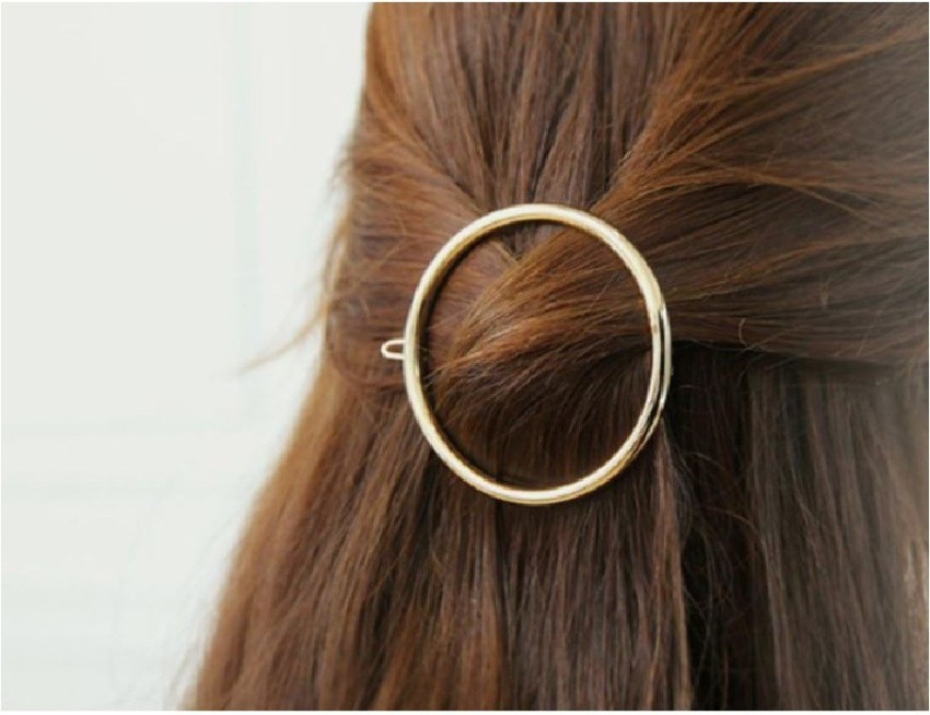 Minimalist Gold Hair Accessories, Brass Hair Clip, Round Barrette, Hair Pin,  Gold Hair Slide, Geometric Hair Clip 