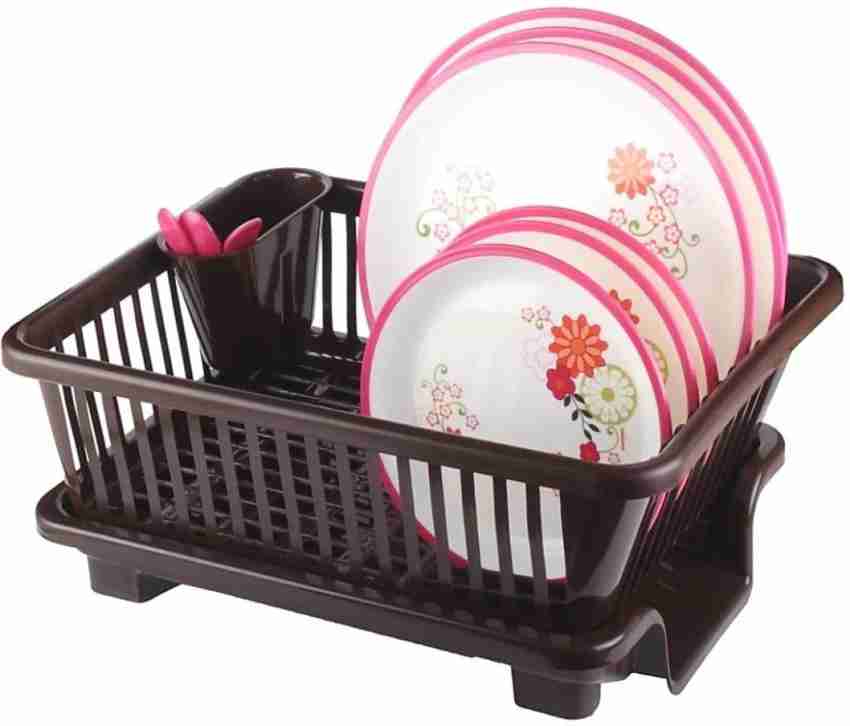 DDecora Dish Drainer Kitchen Rack Plastic in 1 Large Sink Set Drying  Washing Basket with Tray(PINK) Price in India - Buy DDecora Dish Drainer  Kitchen Rack Plastic in 1 Large Sink Set