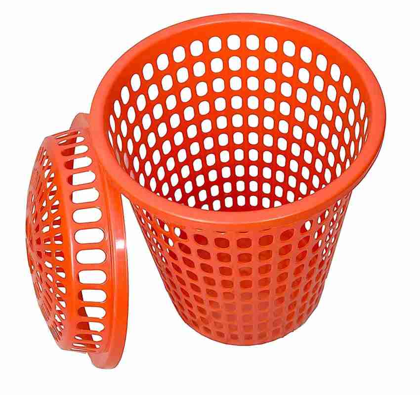 mastbus Dirty Clothes Laundry Basket Plastic with Lid Large Size For  Clothes 50 Litre Dress Storage Heavy Duty Round Shape (1 Pcs, Green)