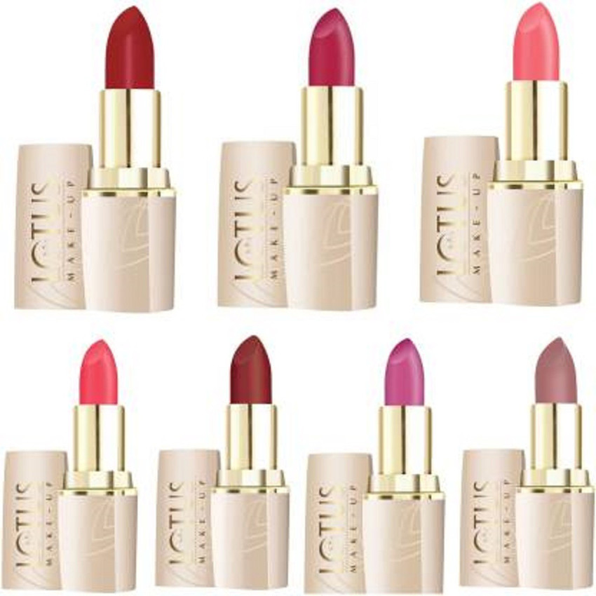 LOTUS HERBALS LOTUS UP PURE MATTE LIP COLOR MULTICOLOR pack of 7 shades Price in India Buy LOTUS HERBALS LOTUS UP PURE MATTE LIP COLOR MULTICOLOR pack of 7 shades Online In India