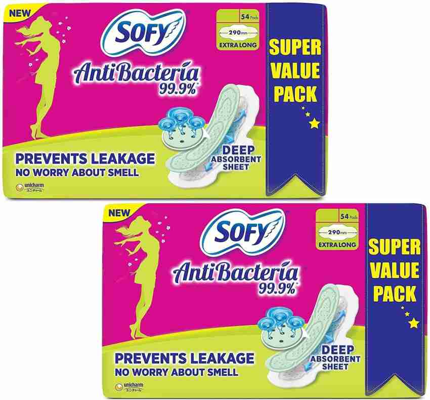 Sofy Cool Extra Long Sanitary Pads 54 Pieces Online - Sofy India