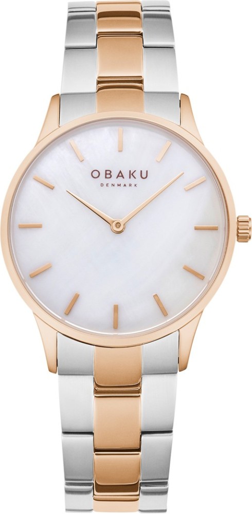 OBAKU OBAKU LYNG LILLE CLARET Quartz MOP Round Dial Women's Watch 