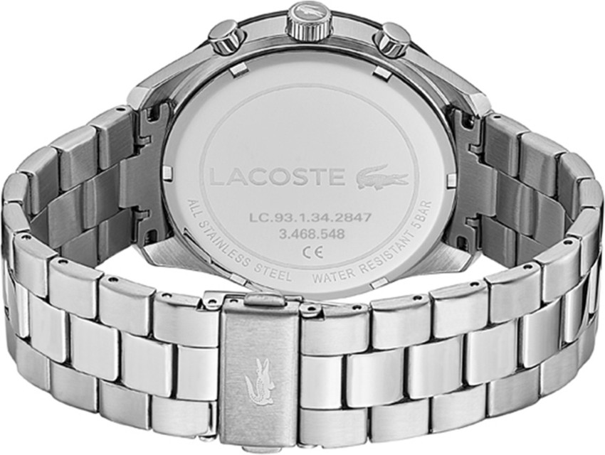 Lacoste stainless steel back best sale water resistant