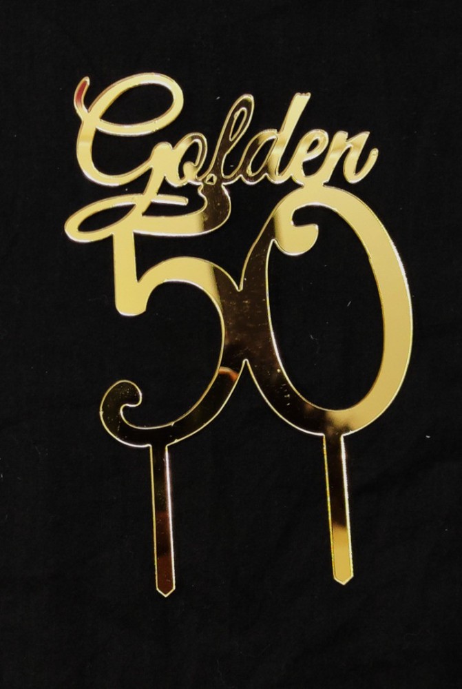 Golden Anniversary Cake Topper Personalized for 50th Wedding Anniversaries  and 50th Birthday Celebrations