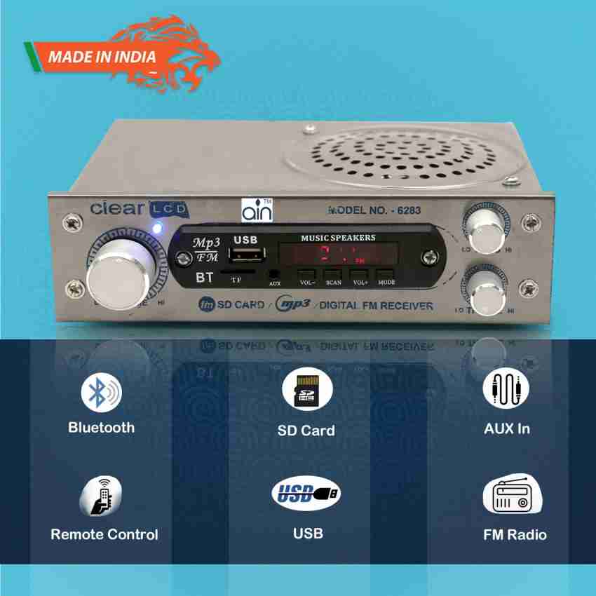 ain Model no 101 AC/DC FM Radio Multimedia Speaker with Bluetooth, USB, SD  Card, Aux FM Radio (Silver) FM Radio