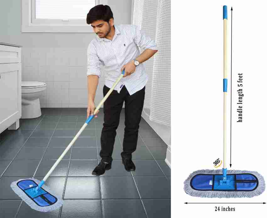 Livronic Wet and Dry Cotton Floor Mop with 5 Feet Long Handle