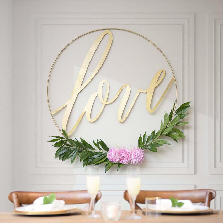 DILNAZ ART 24 inch Metal Floral Hoop Wreath Large Gold Ring 5mm Wire for Christmas Wedding Wall Hanging 5mm Wire Pack of 4 24 inch Metal Floral Hoop Wreath Large Gold