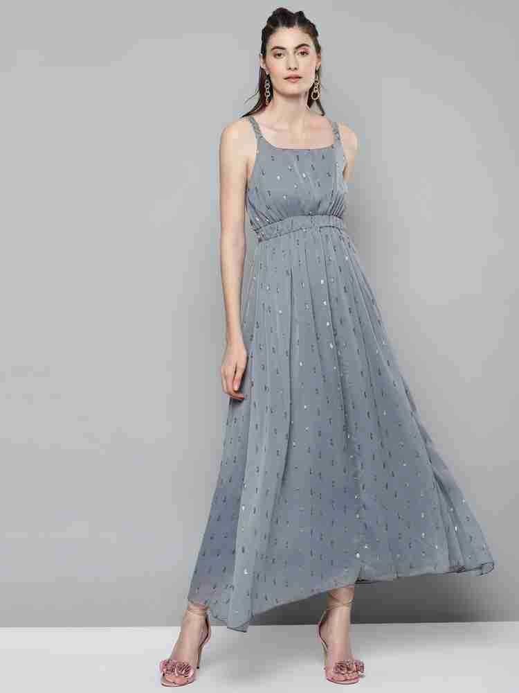 SASSAFRAS Women Fit and Flare Grey Dress Buy SASSAFRAS Women Fit and Flare Grey Dress Online at Best Prices in India Flipkart