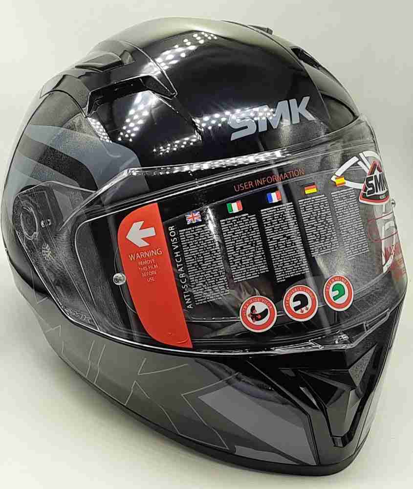 Smk glossy black helmet 2025