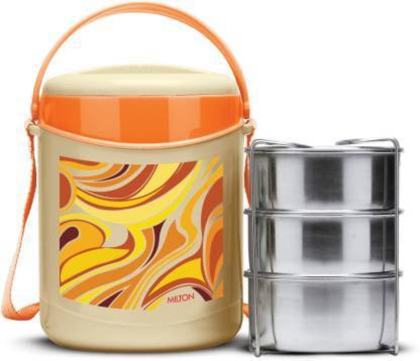 MILTON Executive Insulated Lunch Box, Orange, 3 Containers, 280ml Each