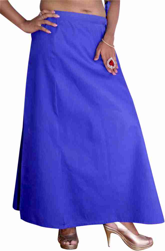 Women Nylon Lycra Royal Blue Saree Petticoat, Plain at Rs 349
