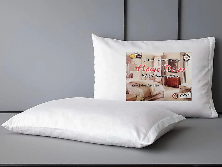 H HOME DECOR PACK OF 2 EXTRA COMFORT PILLOW Polyester Fibre Solid