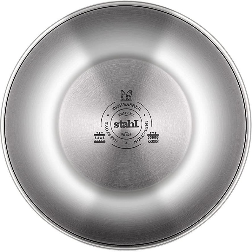 Impex Serene Triply Honeycomb Stainless Steel Kadai Pan 24 cm