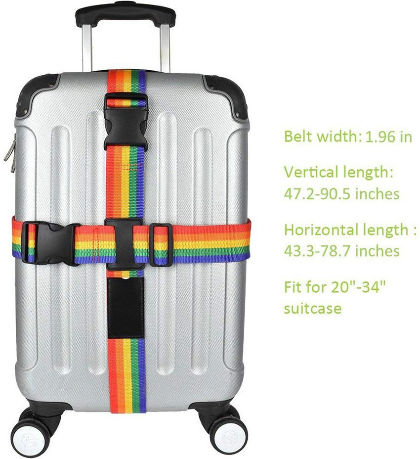 SYGA 1 Piece Cross Luggage Straps Set Colorful Adjustable Heavy Duty Long Suitcase Belts Luggage Strap Multicolor Price in India Flipkart