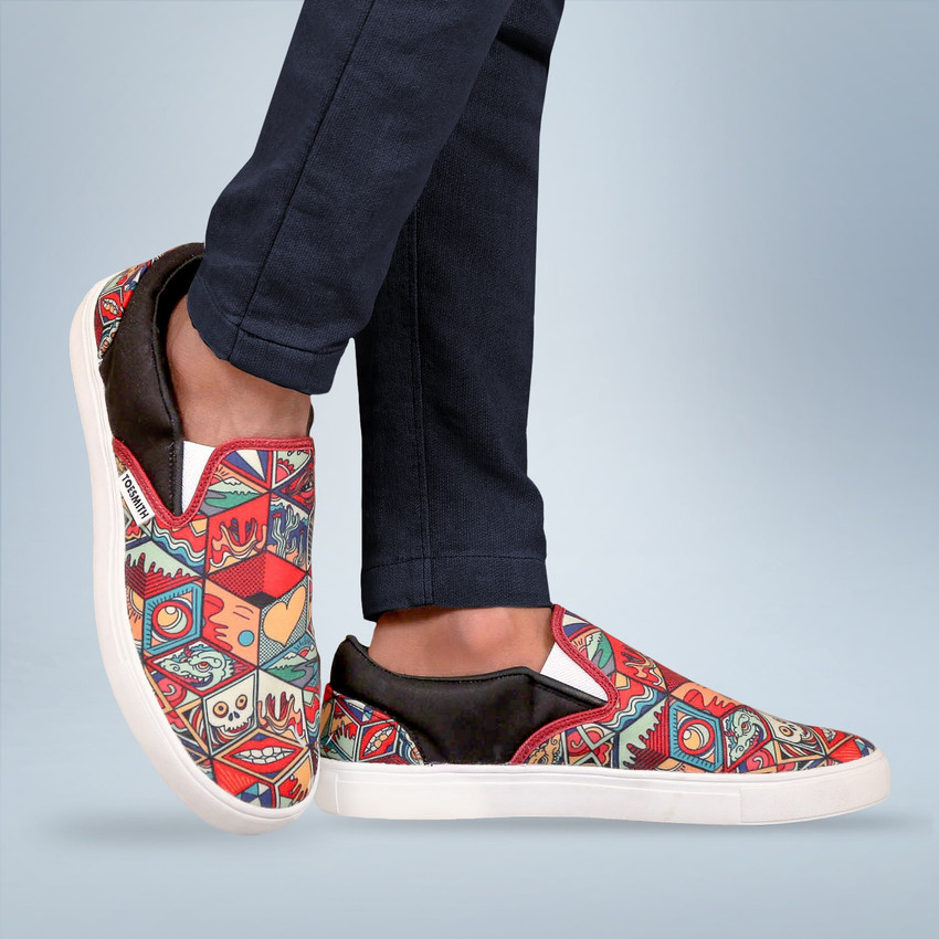 Mens floral store slip on shoes