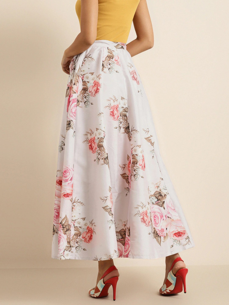 White floral skirt on sale