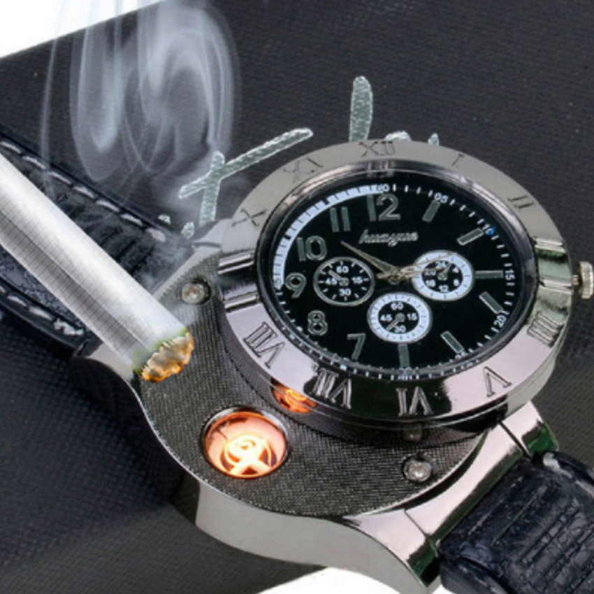 V Enterprises Pocket Size Lighter Watch Black Popular USB Watch