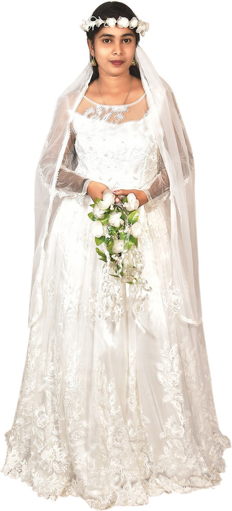 Flipkart white deals wedding gowns