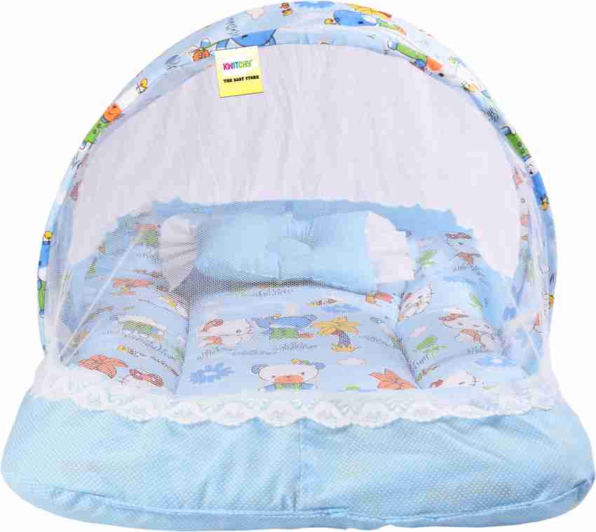 Kwitchy New Born Baby Mosquito Net Bed with Cushioned Pillow