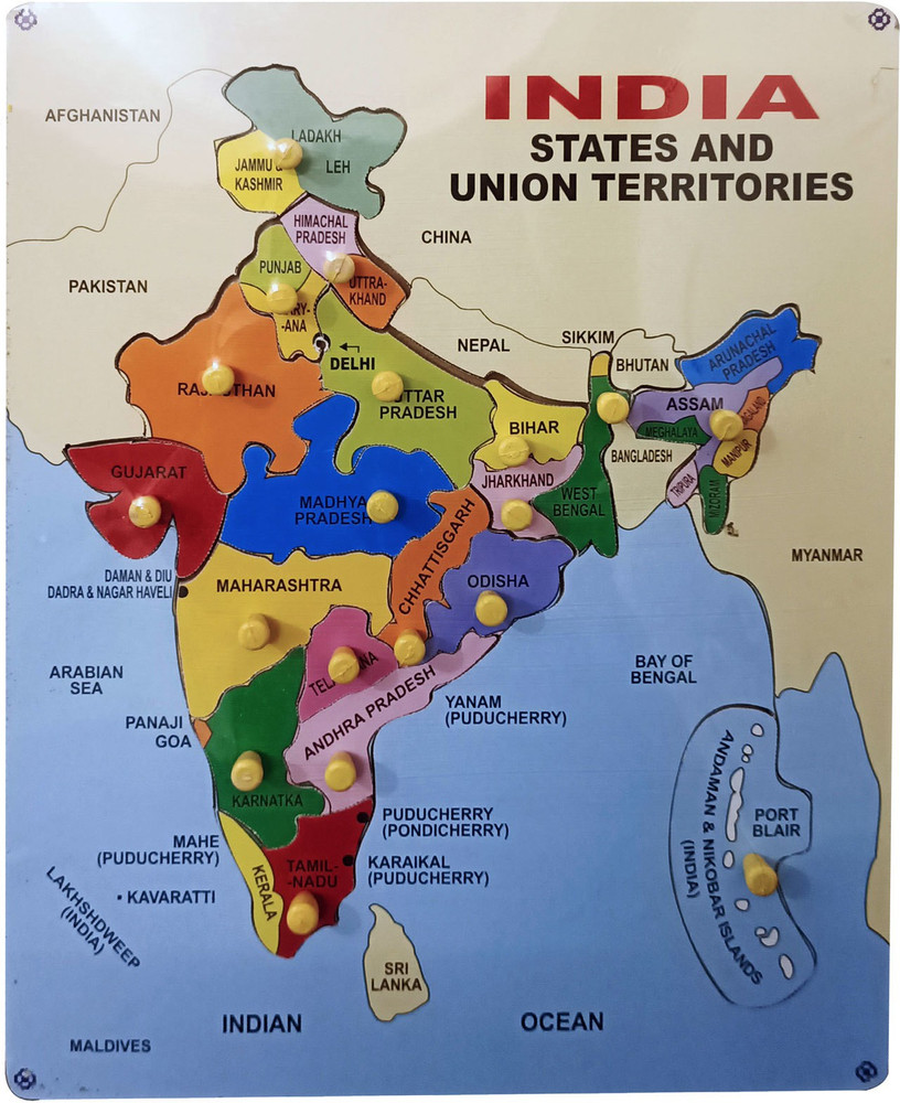 India Political Map In Hindi, Bharat Ka Naksha, Manchitra, 56 OFF