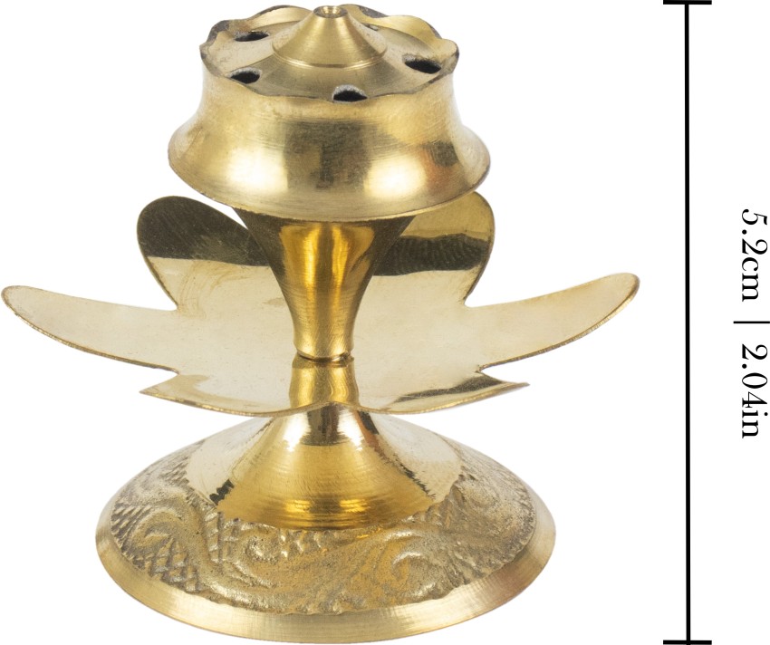 diollo Width 8 Inch Brass Pooja Aarti Thali Set Indian Occasional