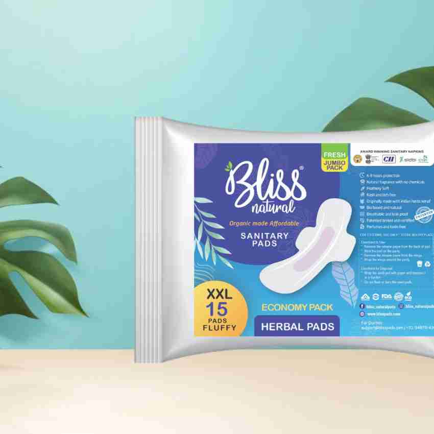 BlissNatural SANITARY NAPKINS FOR WOMEN 320mm (XXL) Sanitary Pad