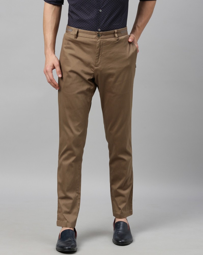 Buy Raymond Brown Slim Fit Flat Front Trousers for Mens Online  Tata CLiQ
