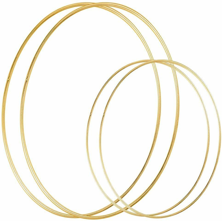 DILNAZ ART 4 Pack 12 18 Inch Large Metal Floral Hoop Wreath