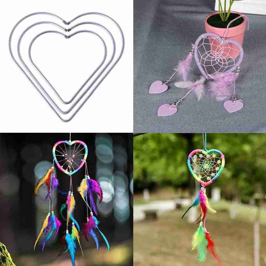 DILNAZ ART Craft Metal Star Heart Shaped Rings Metal Hoops Heart