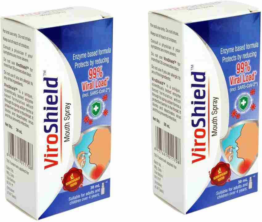 Viroshield Mouth Spray, Protection Against Viral Infection, For Adults and  Children over 4 Years of Age (Pack of 2) Spray - Buy Oral Care Products in  India