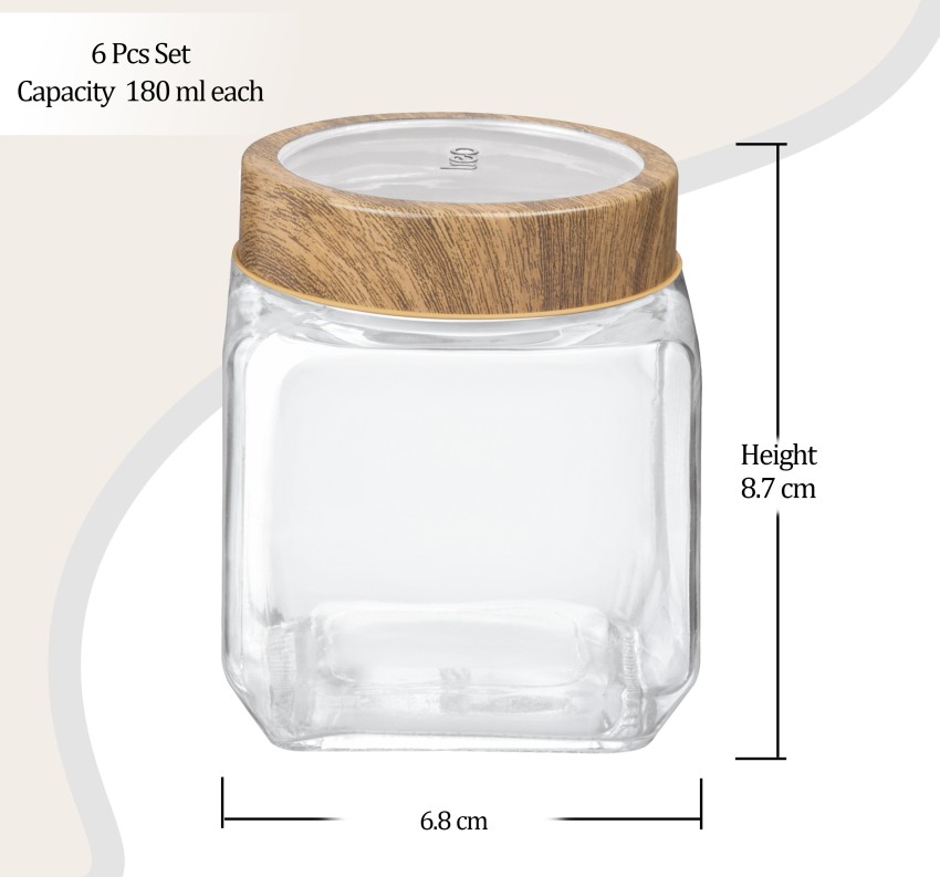 180ml Square Glass Jars With Lids