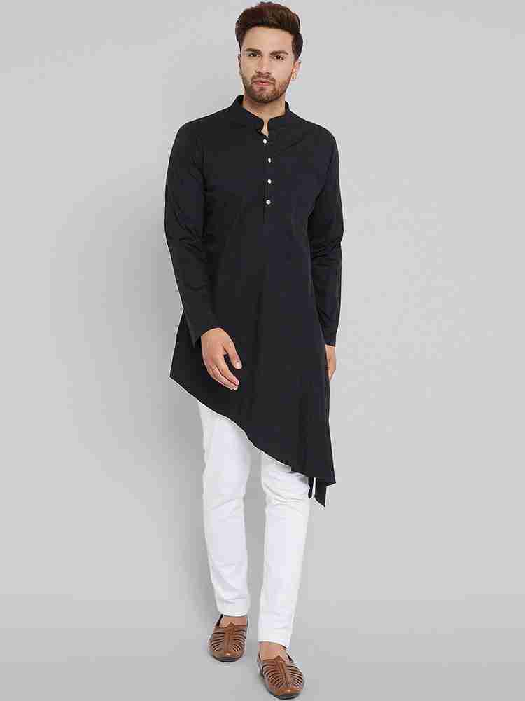 See Design Men Solid Asymmetric Kurta Buy See Design Men Solid