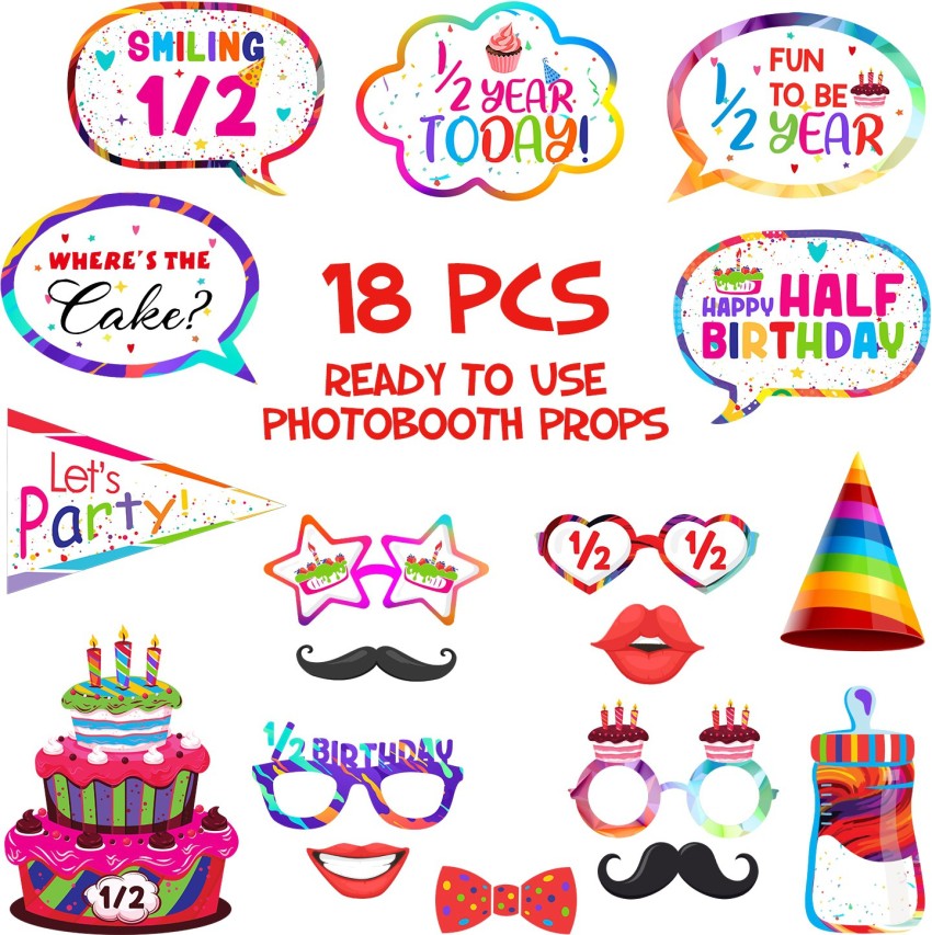 Party Propz Birthday Photo Booth Props 29 Pcs Photo Booth Board