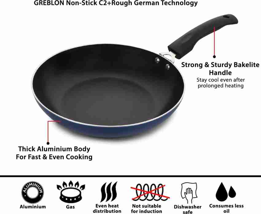 GREBLON Non Stick Roti Tawa (Gas Stove Compatible Only) - Blue, 26cm