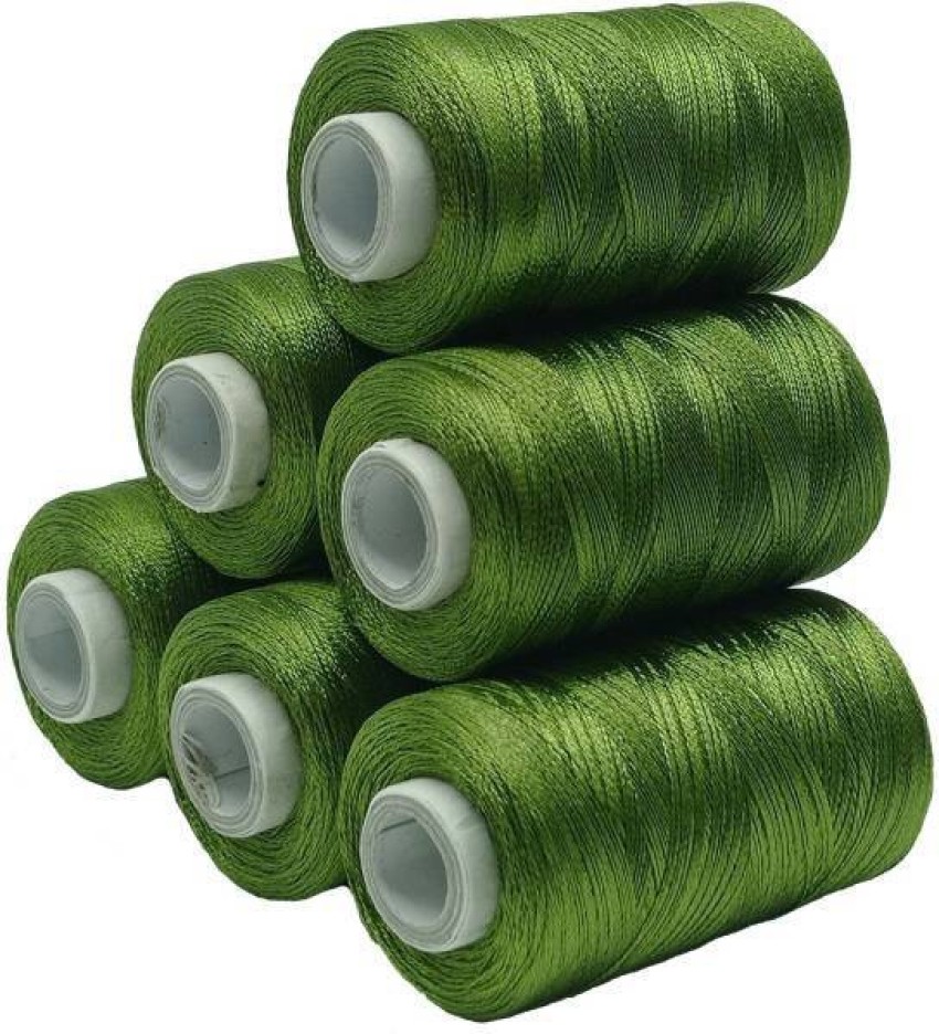 Lime Green Thread Spool Art Silk Thread Hand And Machine Embroidery Thread